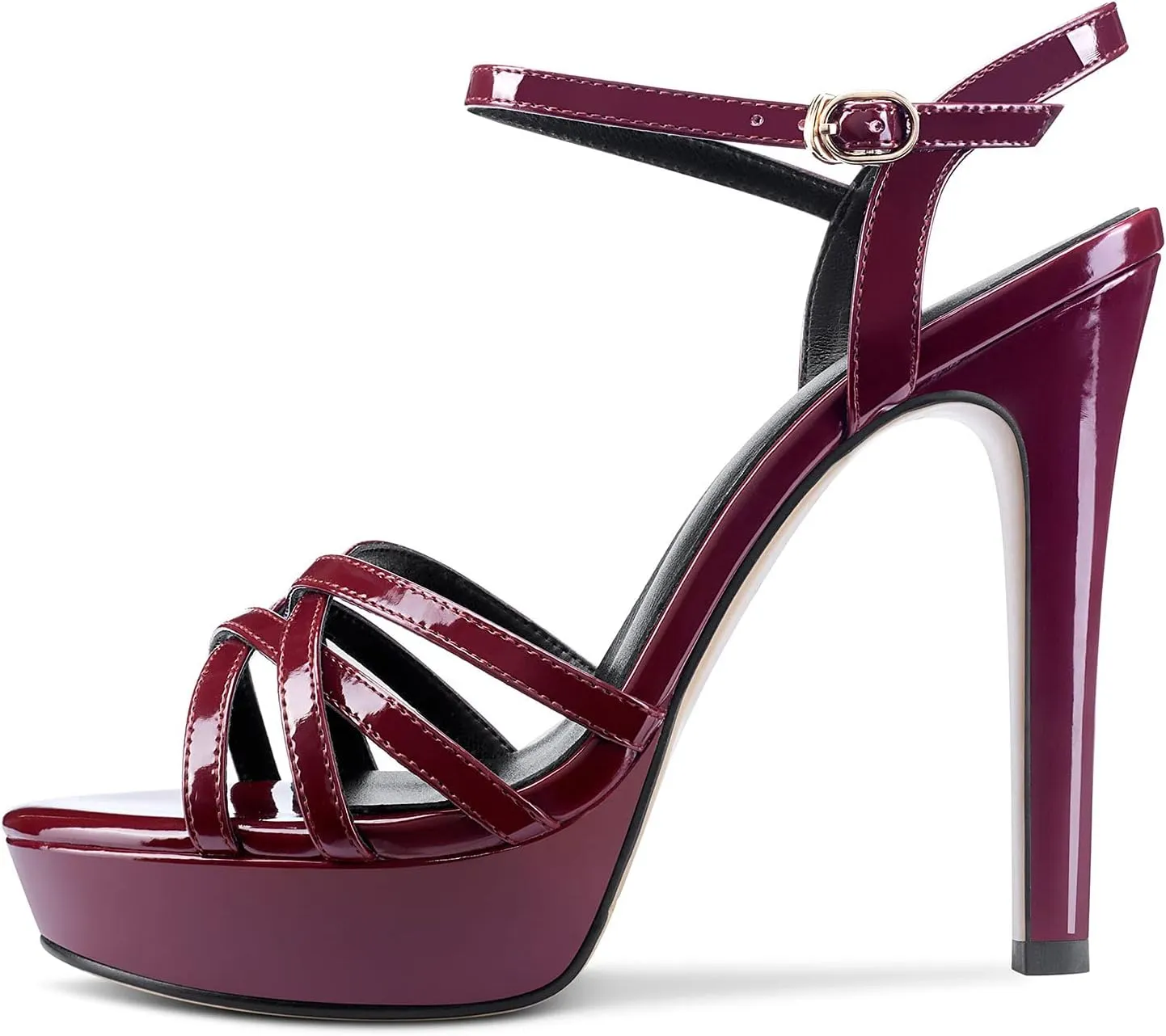 NobleOnly Women's High Heels Platform Roman Slingback Ankle Strap Sandals Open-Toe Stilettos Sandal 5" Heel Bassic Shoes