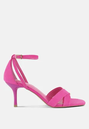 Oraiku Faux Suede Cross Strap Heels By Ruw