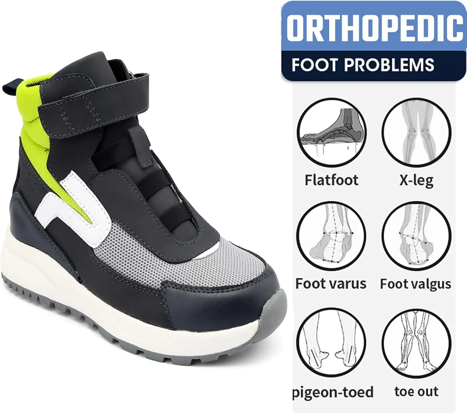Orthopedic Shoes for Toddlers and Kids,Arch and Ankle Support Sneakers for Girls & Boys' Flat Feet and Foot Varus/Valgus