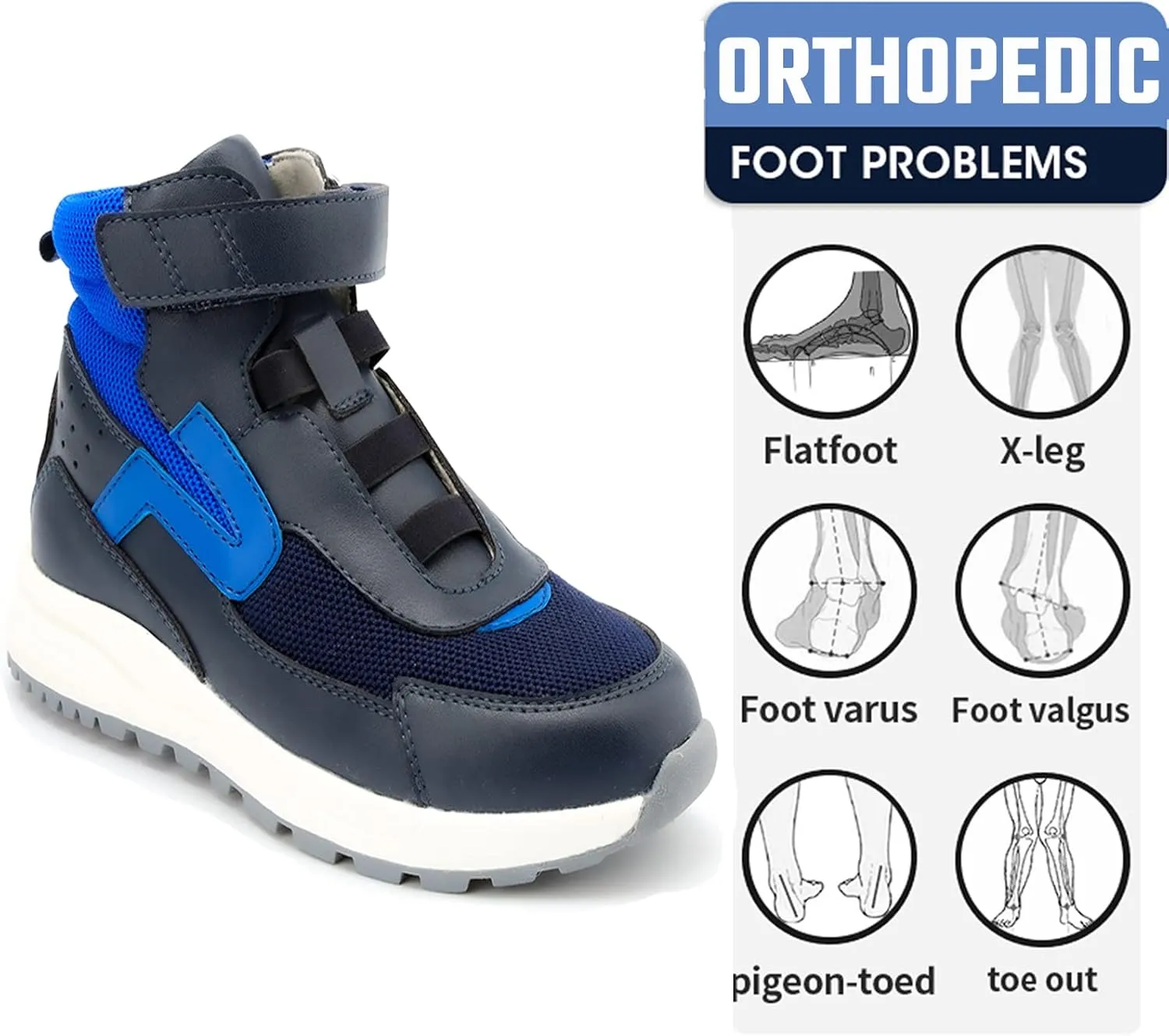 Orthopedic Shoes for Toddlers and Kids,Arch and Ankle Support Sneakers for Girls & Boys' Flat Feet and Foot Varus/Valgus