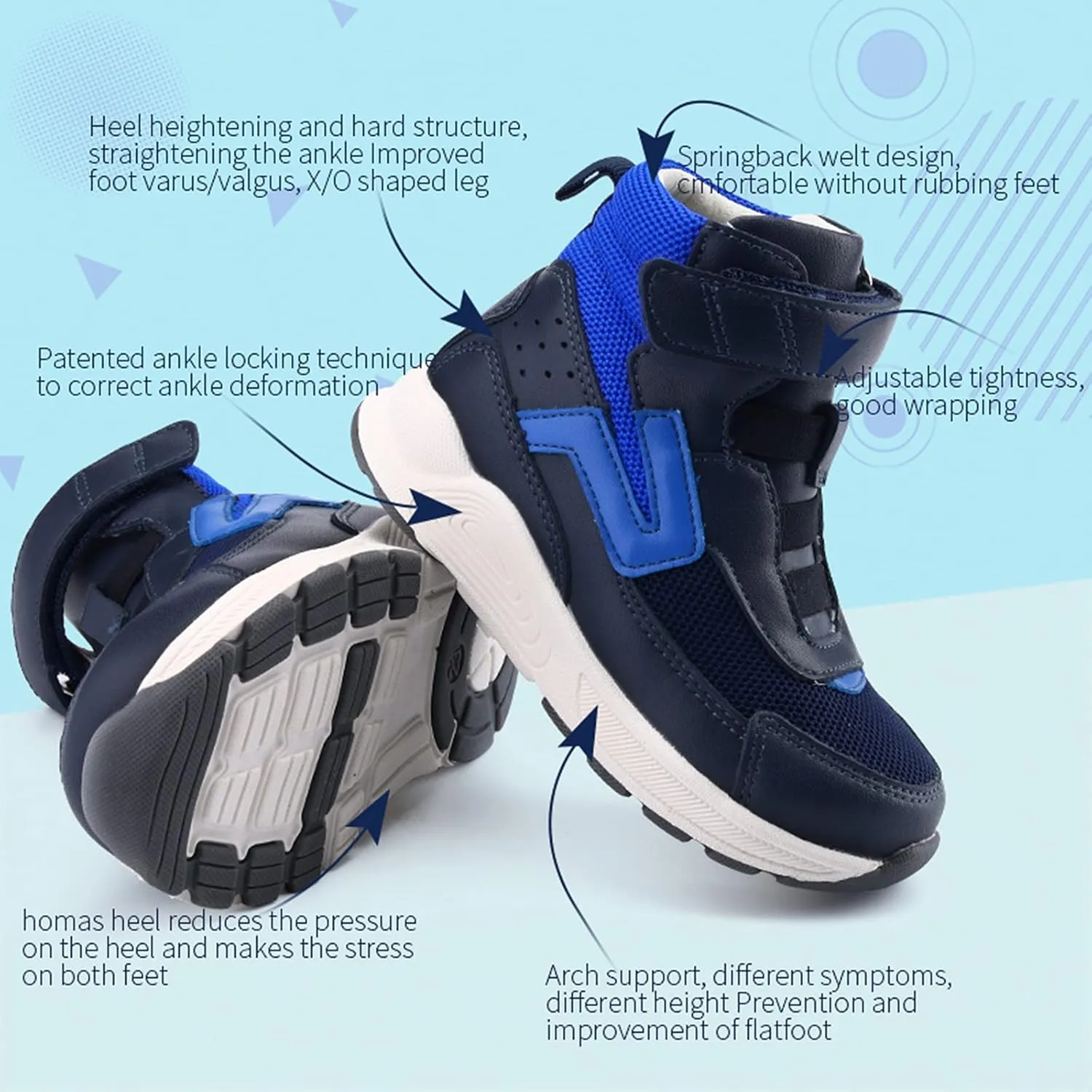 Orthopedic Shoes for Toddlers and Kids,Arch and Ankle Support Sneakers for Girls & Boys' Flat Feet and Foot Varus/Valgus