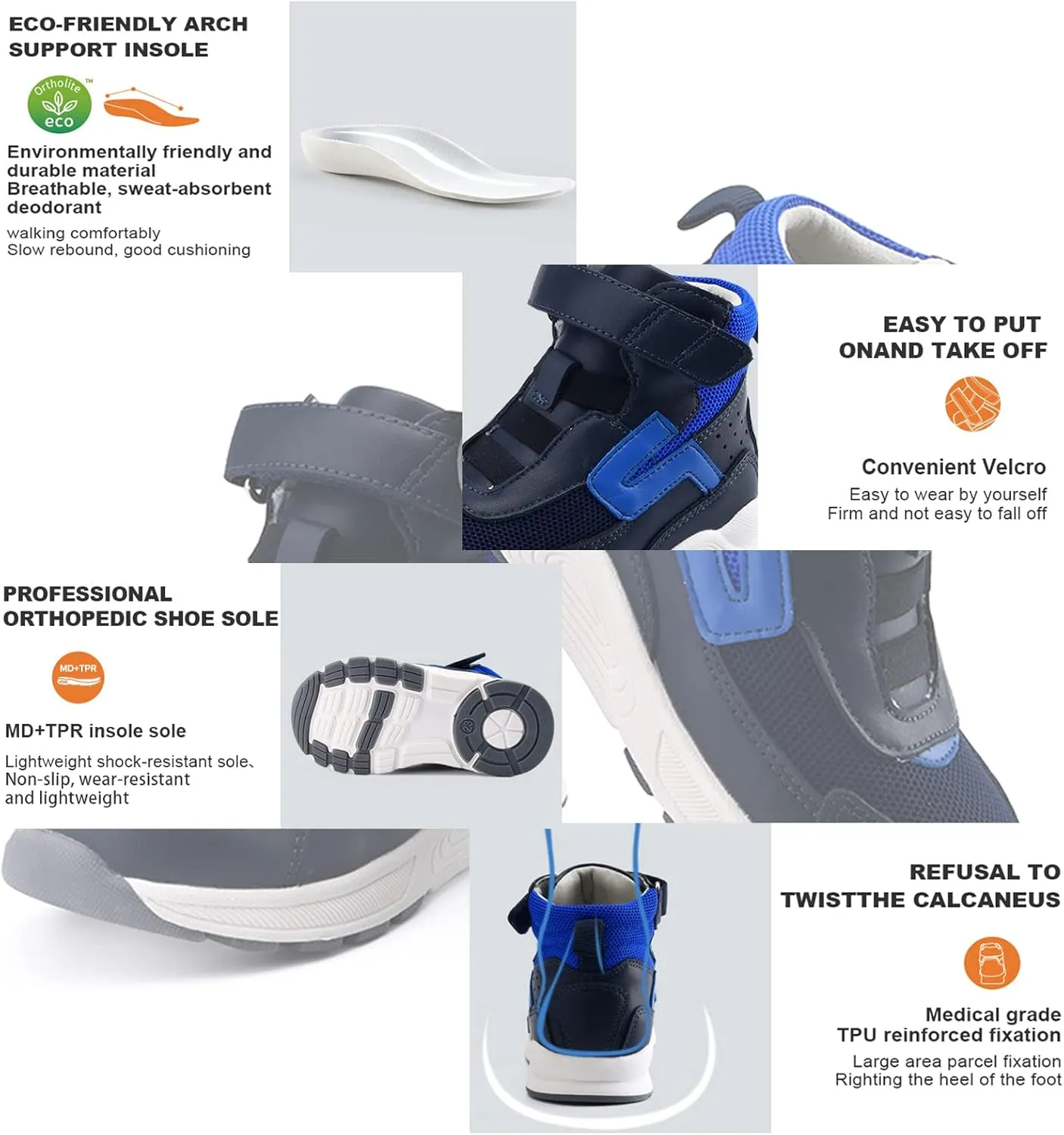 Orthopedic Shoes for Toddlers and Kids,Arch and Ankle Support Sneakers for Girls & Boys' Flat Feet and Foot Varus/Valgus