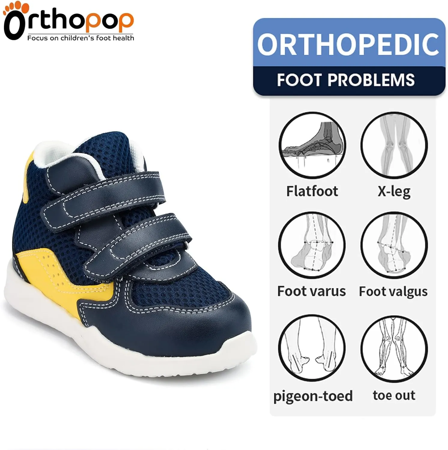 Orthopedic Shoes for Toddlers and Kids,Sneakers with Arch and Ankle Support,Correcting Children Foot Problems Such As Flat Feet and Foot Valgus/varus
