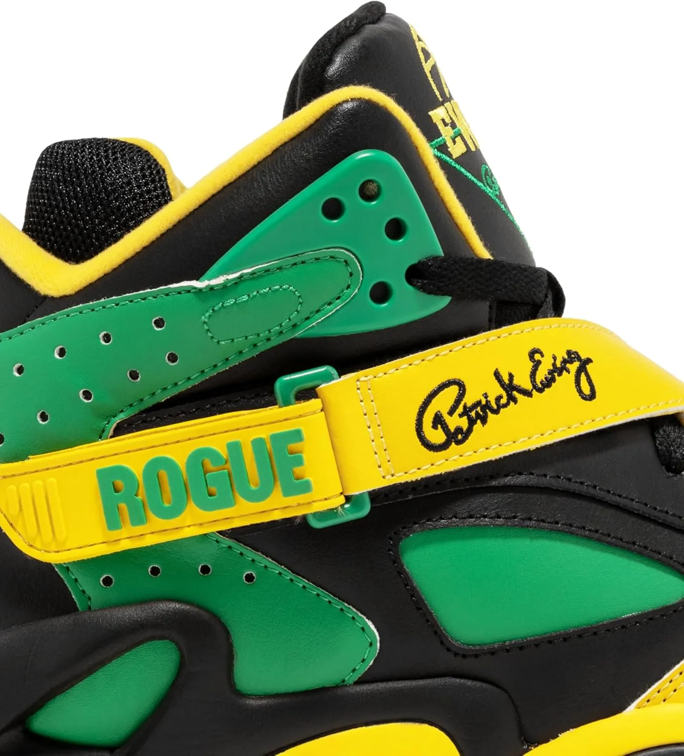 PATRICK EWING Athletics ROGUE Jamaica Sneakers - Limited Edition Black/Green/Yellow Athletic Shoes