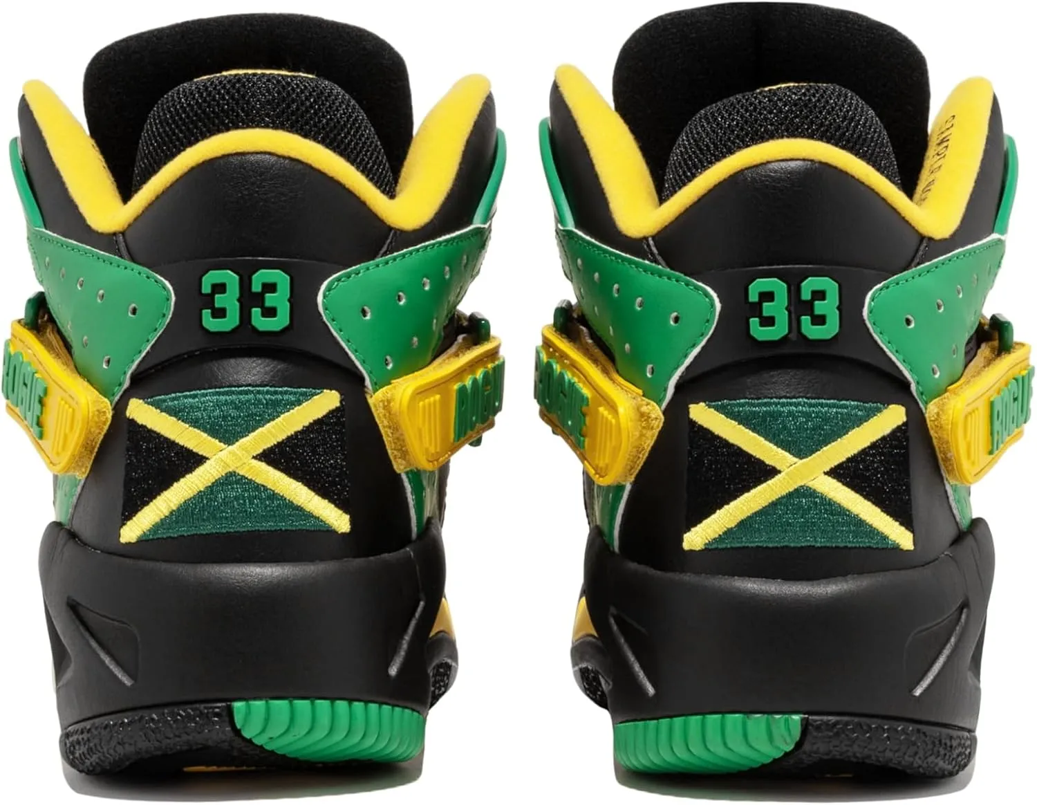 PATRICK EWING Athletics ROGUE Jamaica Sneakers - Limited Edition Black/Green/Yellow Athletic Shoes