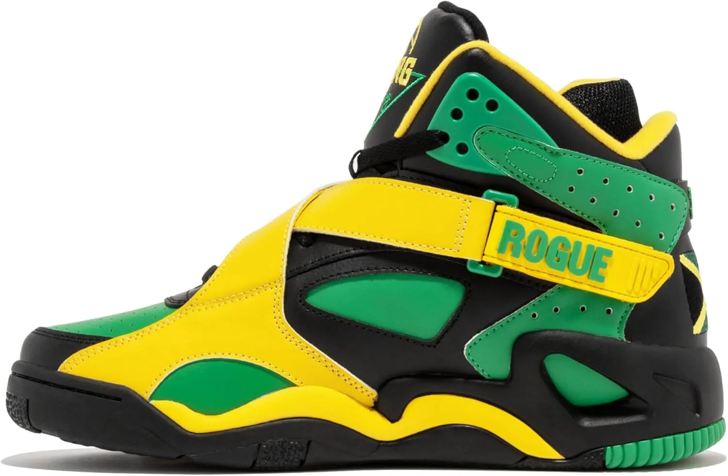 PATRICK EWING Athletics ROGUE Jamaica Sneakers - Limited Edition Black/Green/Yellow Athletic Shoes