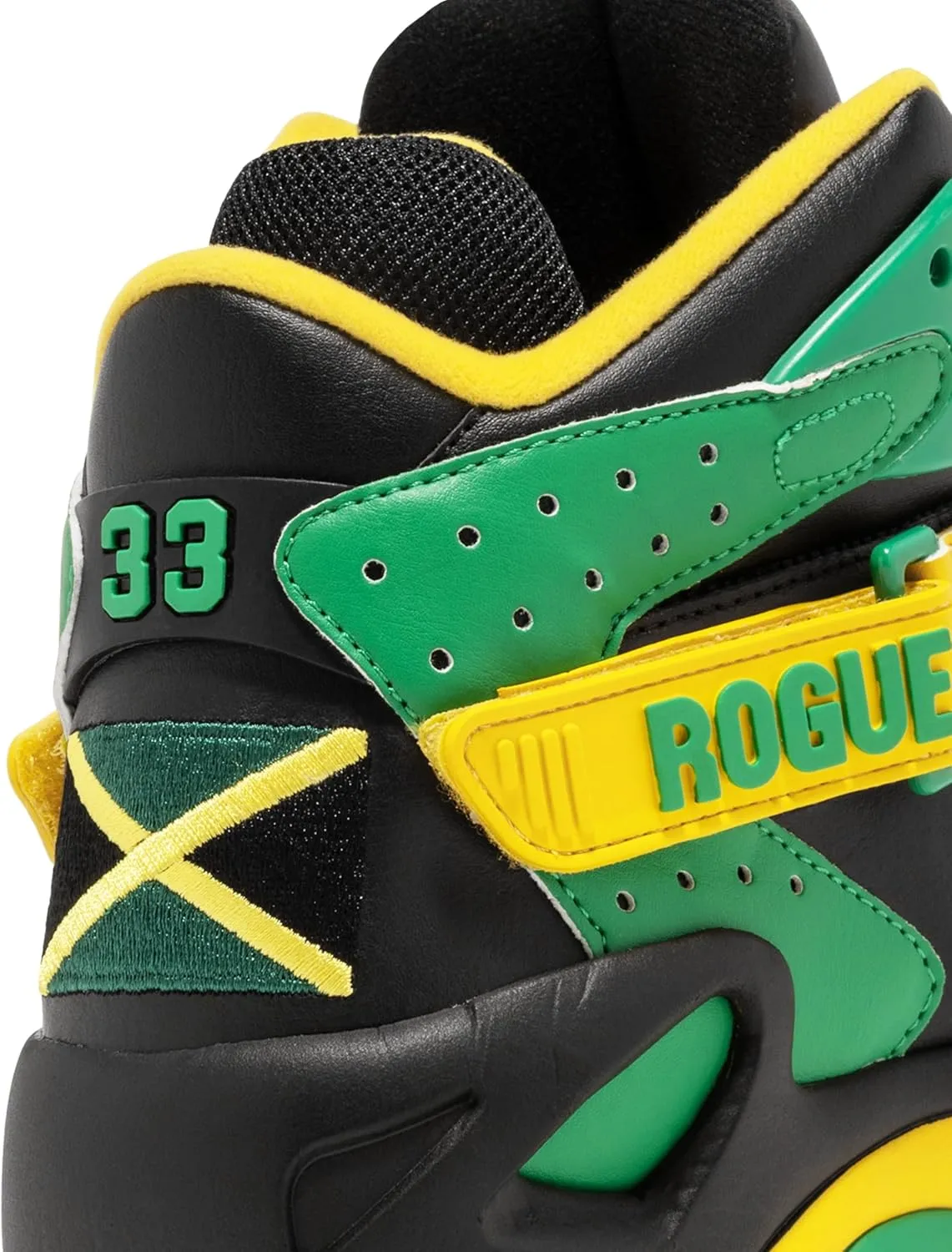 PATRICK EWING Athletics ROGUE Jamaica Sneakers - Limited Edition Black/Green/Yellow Athletic Shoes