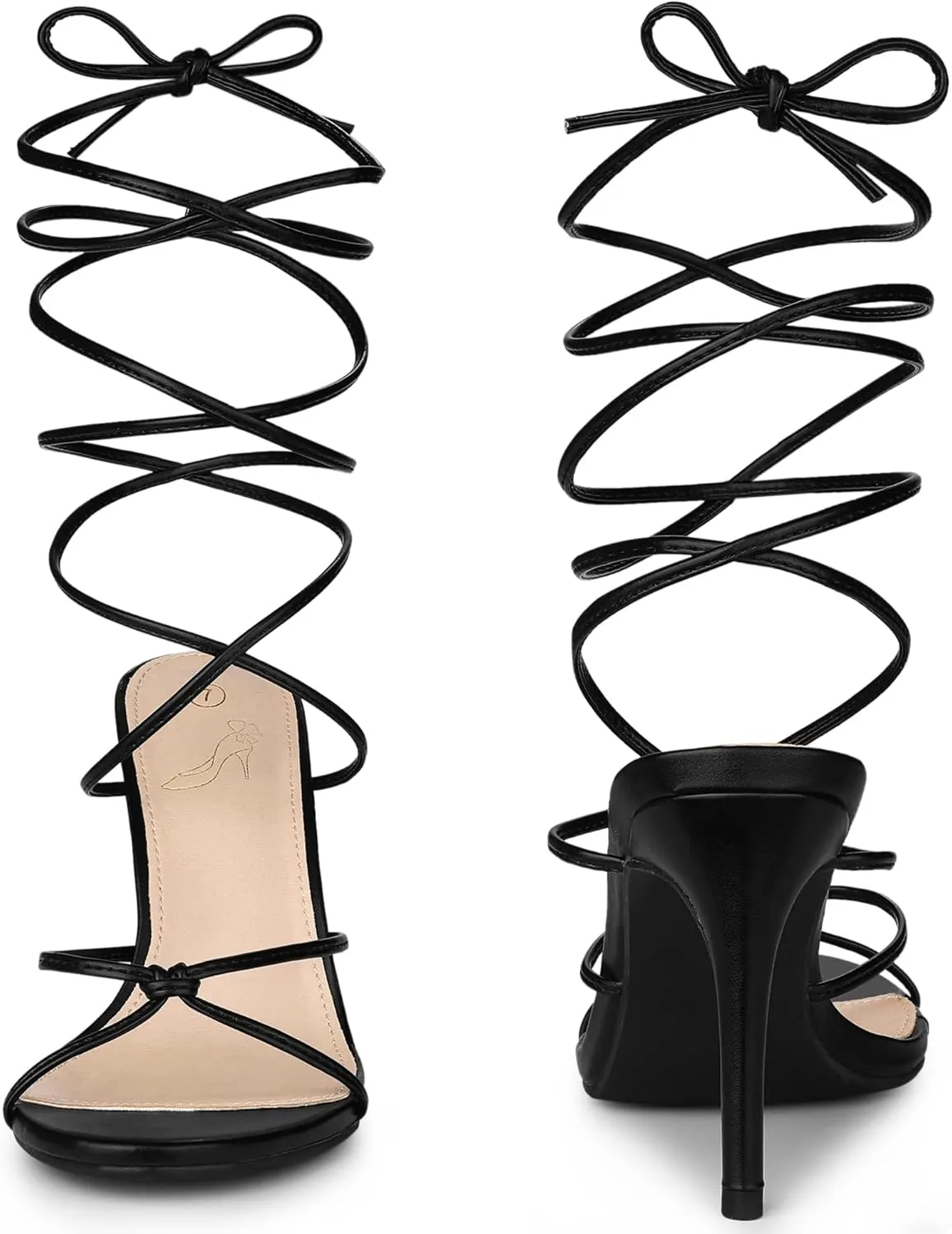 Perphy Lace Up Slingback Strappy Stiletto Heels Sandals for Women
