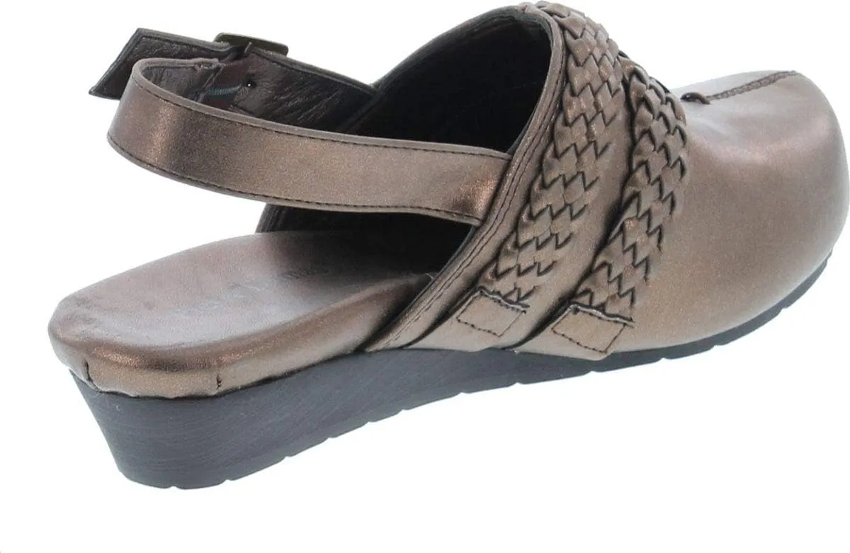 Pierre Dumas Women's Lexy-3 Vegan Leather Braided Accents Adjustable Strap Clogs