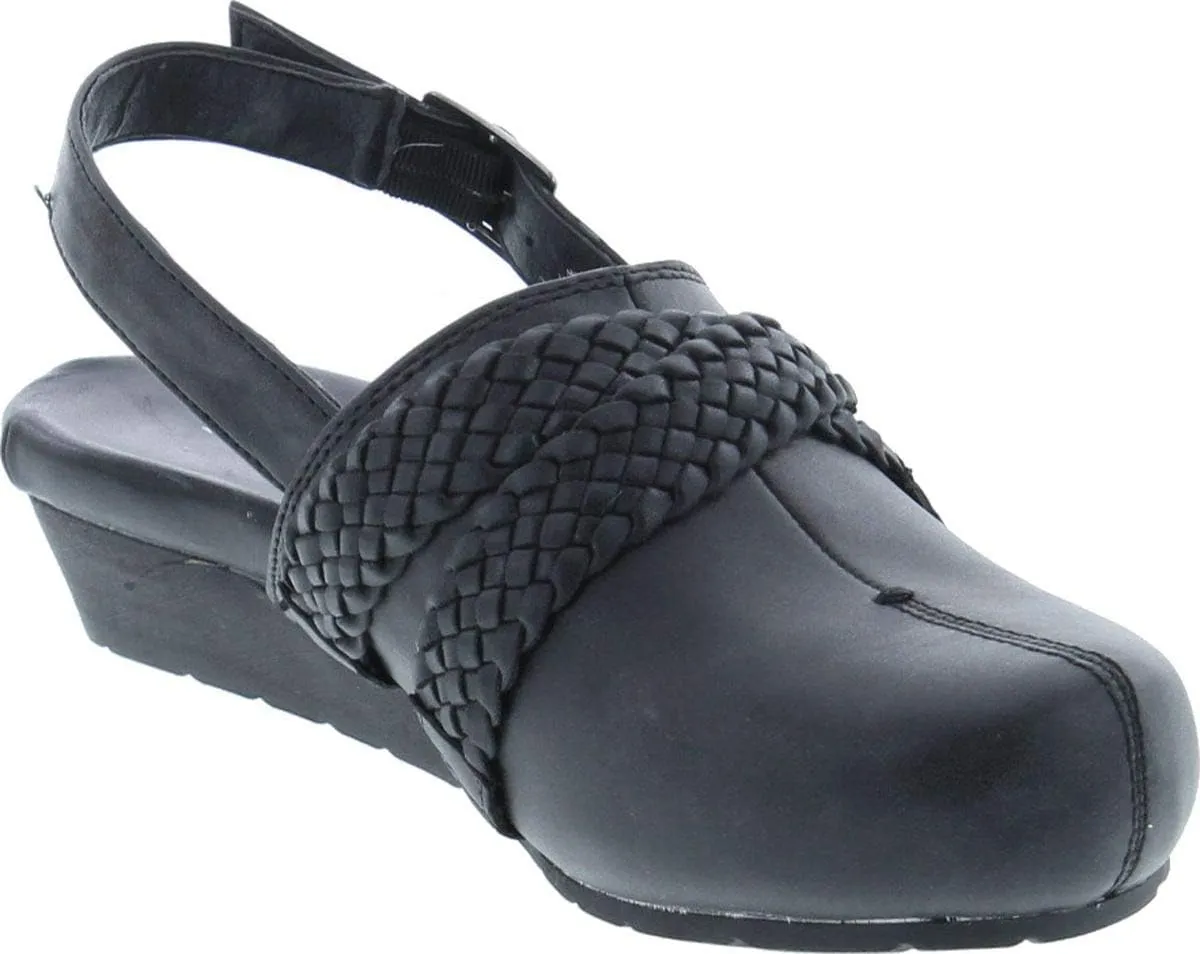 Pierre Dumas Women's Lexy-3 Vegan Leather Braided Accents Adjustable Strap Clogs