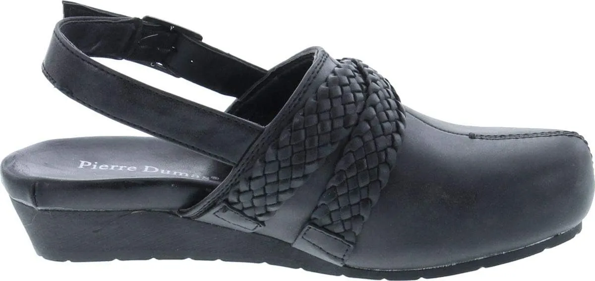 Pierre Dumas Women's Lexy-3 Vegan Leather Braided Accents Adjustable Strap Clogs
