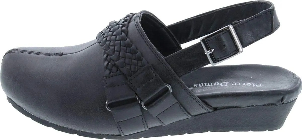 Pierre Dumas Women's Lexy-3 Vegan Leather Braided Accents Adjustable Strap Clogs