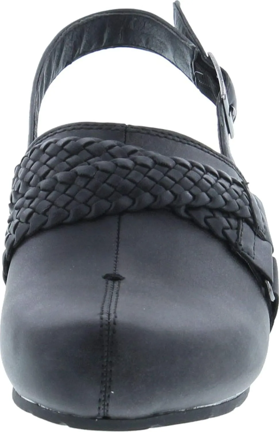 Pierre Dumas Women's Lexy-3 Vegan Leather Braided Accents Adjustable Strap Clogs