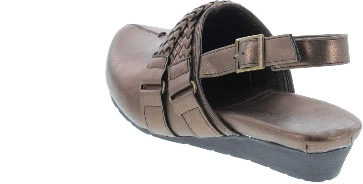 Pierre Dumas Women's Lexy-3 Vegan Leather Braided Accents Adjustable Strap Clogs
