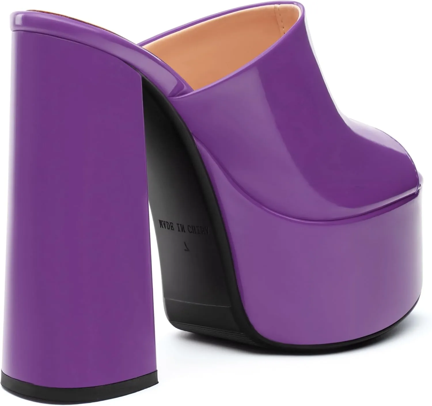 Platform Chunky Heels Sandals for Women Slip on Open Peep Toe Slide on Block High Heels Sexy Club Party Candies Shoes 6 Inch