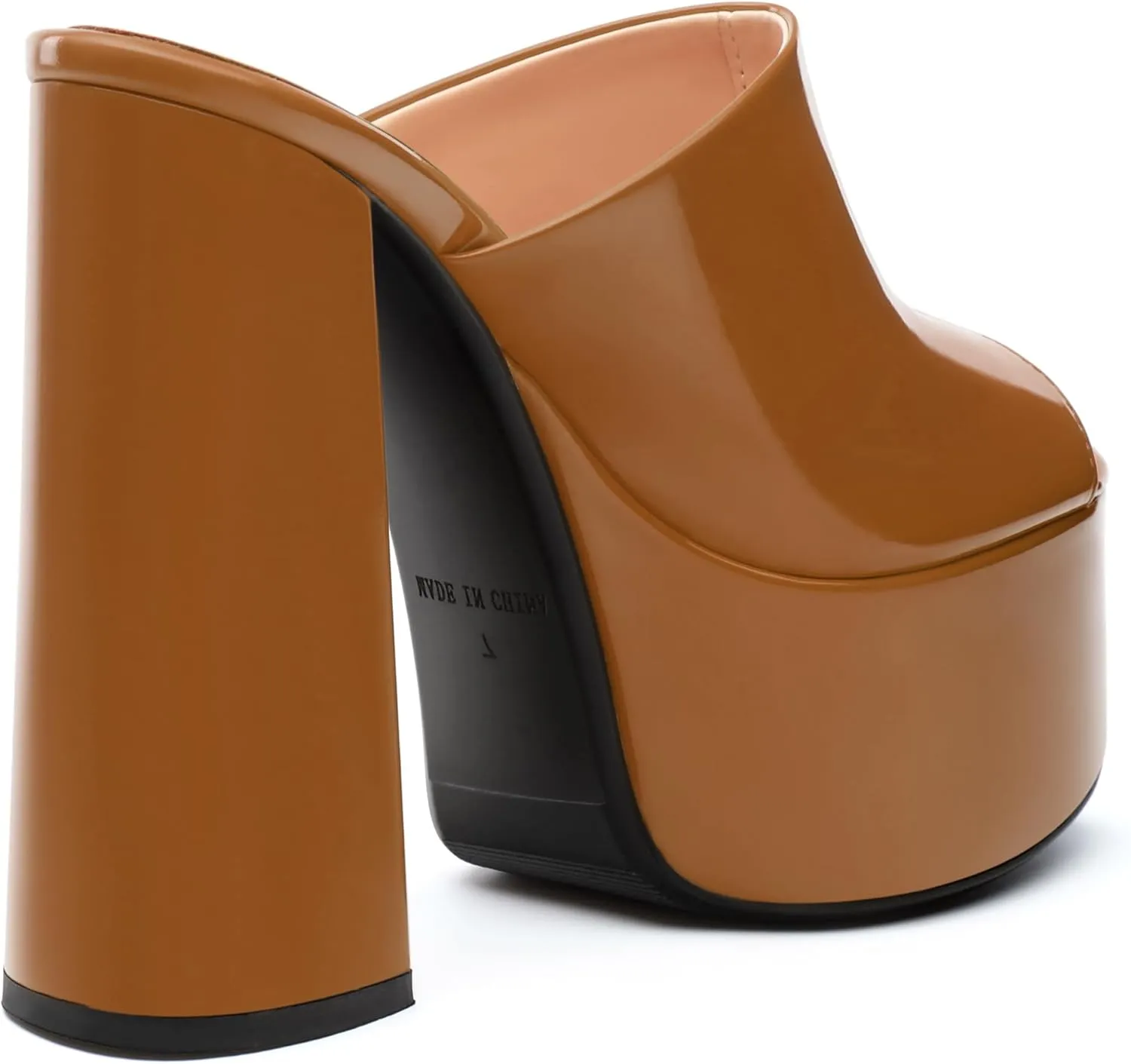 Platform Chunky Heels Sandals for Women Slip on Open Peep Toe Slide on Block High Heels Sexy Club Party Candies Shoes 6 Inch