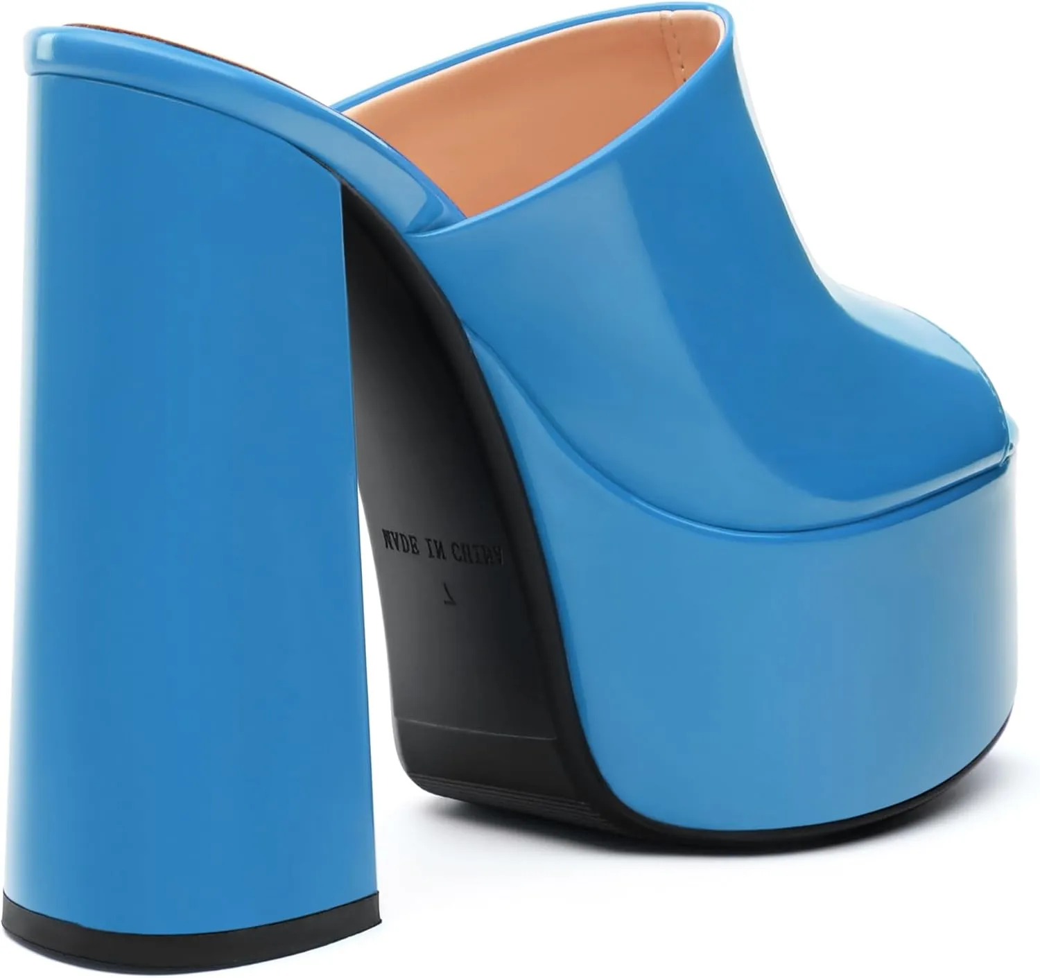 Platform Chunky Heels Sandals for Women Slip on Open Peep Toe Slide on Block High Heels Sexy Club Party Candies Shoes 6 Inch