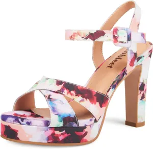 Platform High Heels for Women Strappy Chunky Heels Sandals for Women Open Toe Block Heeled Sandals with Ankle Strap Summer Dress Shoes