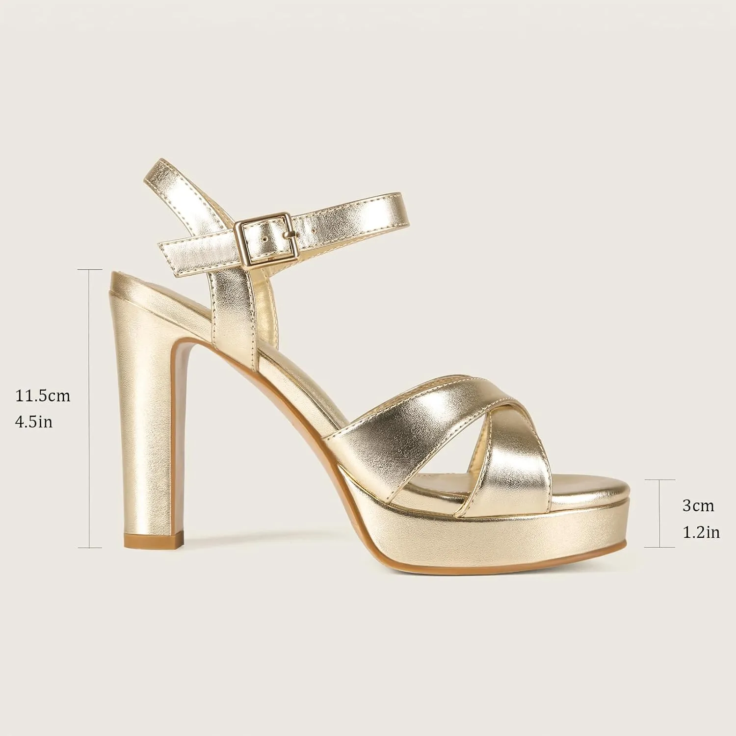 Platform High Heels for Women Strappy Chunky Heels Sandals for Women Open Toe Block Heeled Sandals with Ankle Strap Summer Dress Shoes