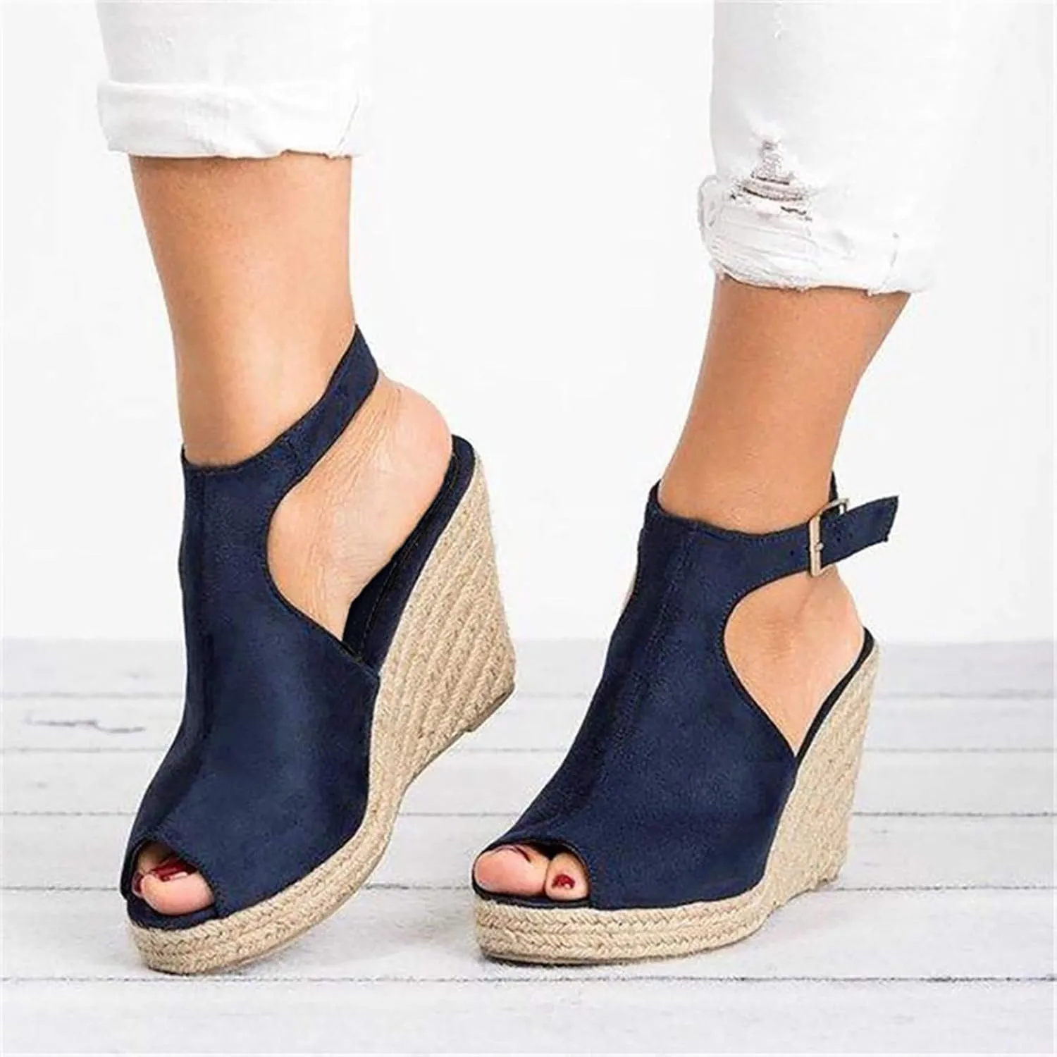 Sandals Women Dressy Summer, Sandals for Women Suede Peep Toe Ankle Booties Cut Out Stacked Heel Ankle Boots