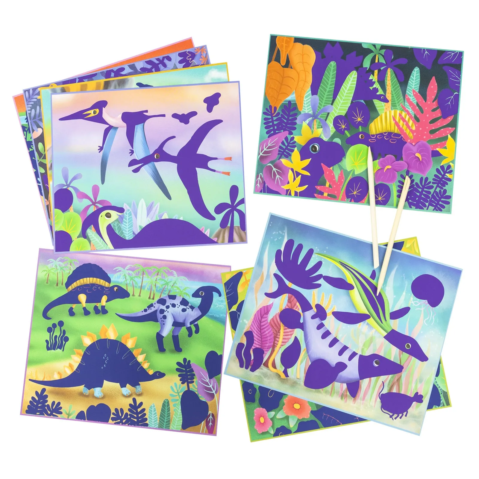 Scratch Art -  Dinosaurs - 5 