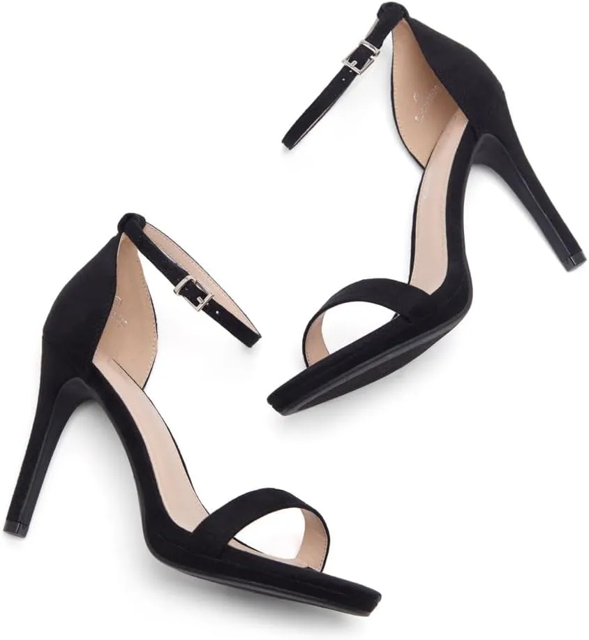 Shoe Land Women’s High Heels – Open Toe Stiletto Heels with Adjustable Ankle Strap | Dressy Sexy Strappy Heeled Sandals for Wedding, Prom, Party & Evening Wear