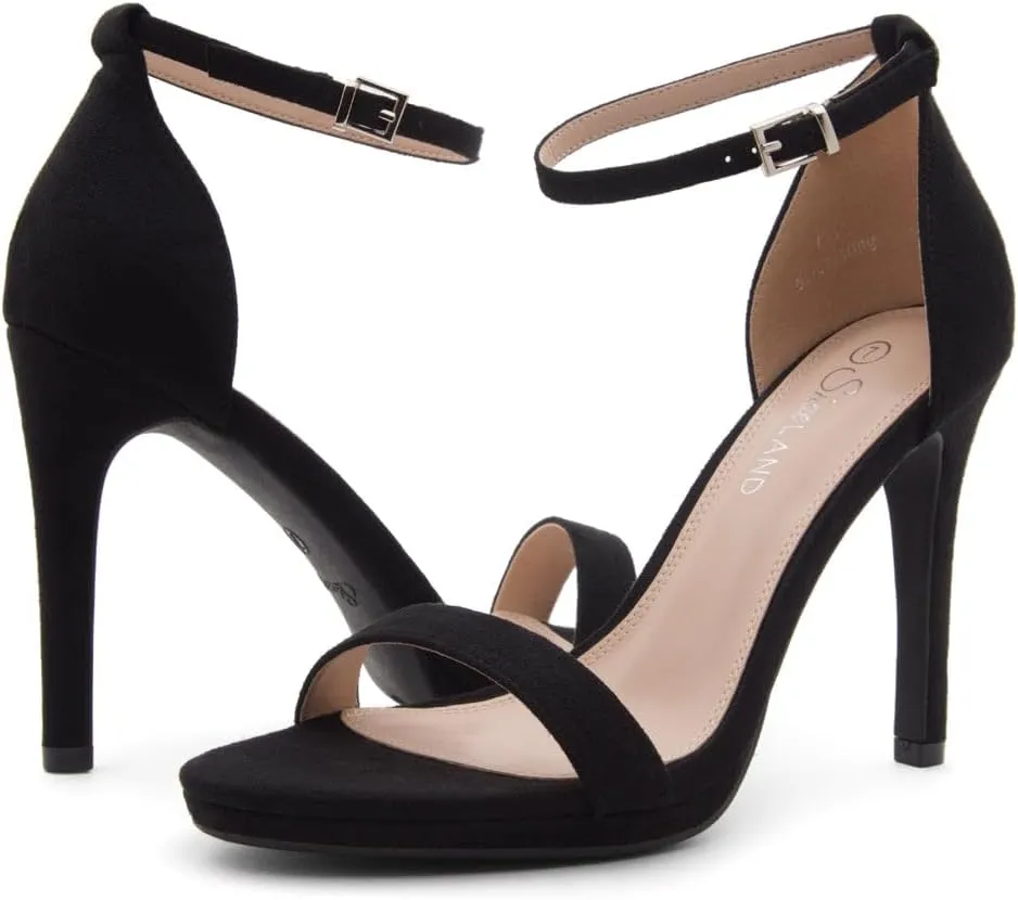 Shoe Land Women’s High Heels – Open Toe Stiletto Heels with Adjustable Ankle Strap | Dressy Sexy Strappy Heeled Sandals for Wedding, Prom, Party & Evening Wear