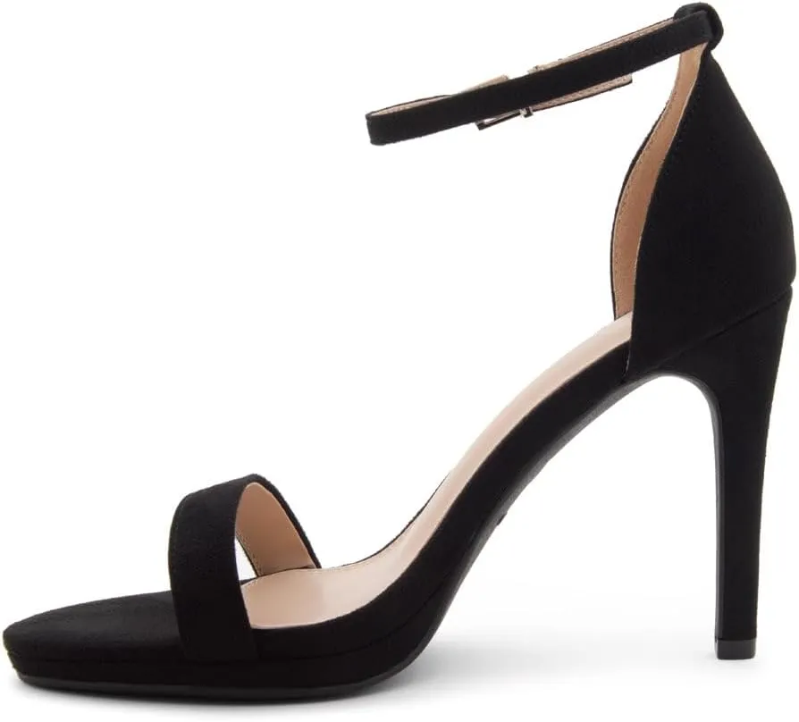 Shoe Land Women’s High Heels – Open Toe Stiletto Heels with Adjustable Ankle Strap | Dressy Sexy Strappy Heeled Sandals for Wedding, Prom, Party & Evening Wear