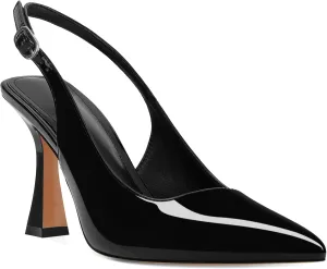 Slingback Kitten Heels for Women Pointed Toe Vintage Stiletto Sexy Pumps Buckle Straps Slip on Flare High Heeled Sandals Work Dressy Shoes