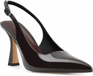Slingback Kitten Heels for Women Pointed Toe Vintage Stiletto Sexy Pumps Buckle Straps Slip on Flare High Heeled Sandals Work Dressy Shoes