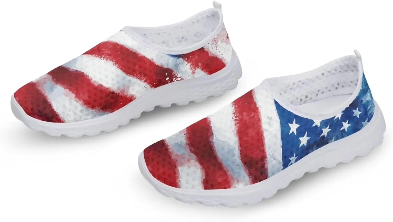 Slip On Walking Shoes for Women Breathable Loafers Wide Toe Casual Shoes Laides Fashion Round Toe Art Painted Travel Shoes SizeUS 5.5-11.5