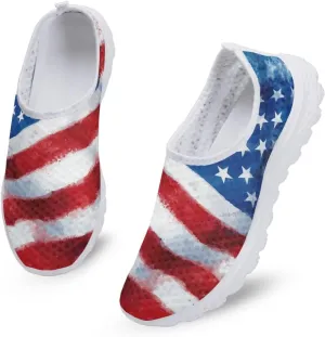 Slip On Walking Shoes for Women Breathable Loafers Wide Toe Casual Shoes Laides Fashion Round Toe Art Painted Travel Shoes SizeUS 5.5-11.5