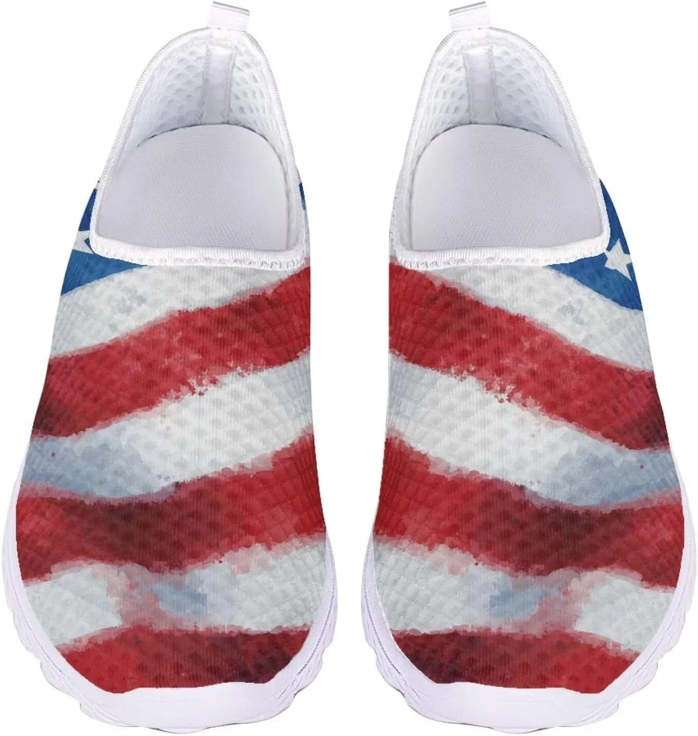 Slip On Walking Shoes for Women Breathable Loafers Wide Toe Casual Shoes Laides Fashion Round Toe Art Painted Travel Shoes SizeUS 5.5-11.5