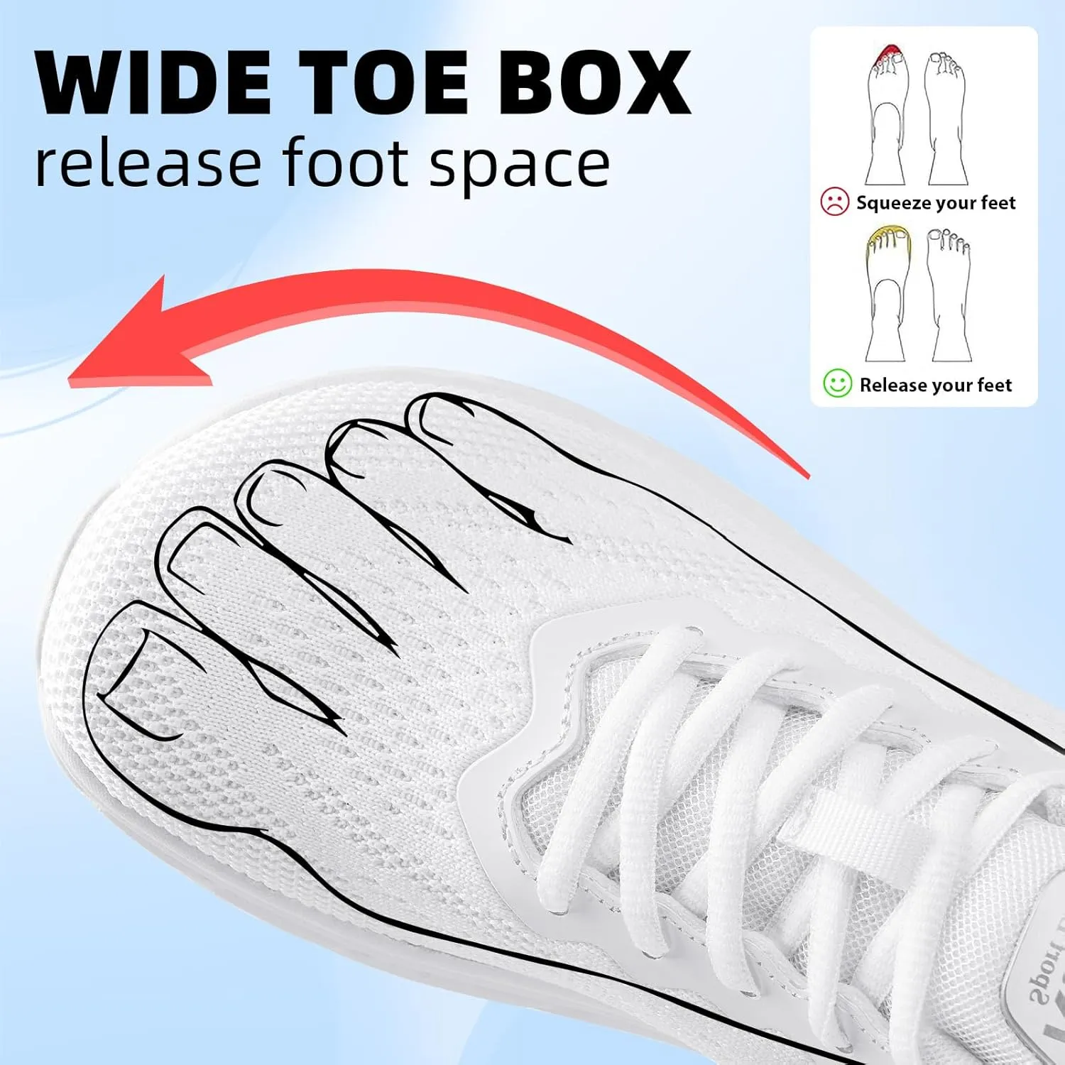 Slow Man Wide Toe Box Shoes for Men - Cushioned Road Running Shoe Non Slip Mens Walking Sneakers for Wide Feet Comfortable Athletic Gym Workout Sneaker