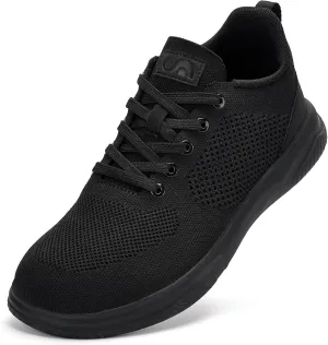 Slow Man Wide Toe Box Shoes for Men Dress Sneakers Casual Comfortable Mesh Oxford Business Sneaker Breathable Office Walking Shoe Black 11