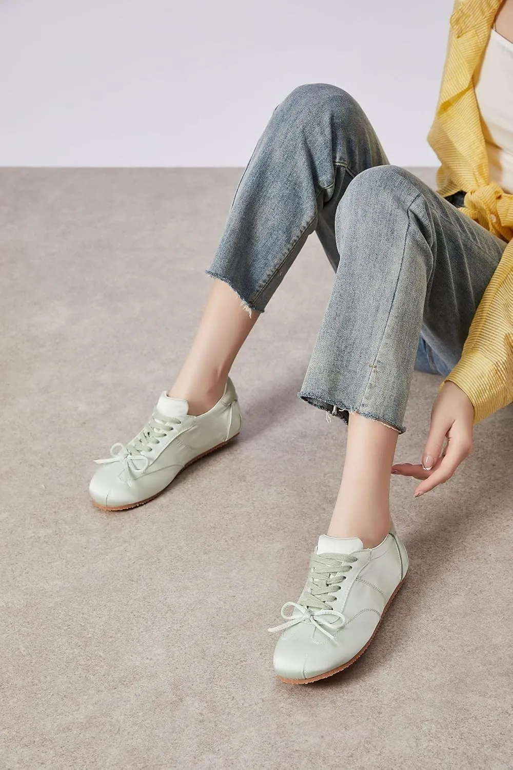 Sneakerina Ballet Sneaker Shoes For Women Girls Flats Cute Casual Lightweight Running Soft with Bow Decorated - Y2K Retro Non Slip Tennis & Racquet Sport Preppy Elegant Athleisure Comfortable Walking