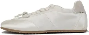 Sneakerina Ballet Sneakers for Women Lace-up Satin Ballerina Sneakers Flat Round Toes with Bow Decors Cute Y2K Retro No Slip Sole Soft Breathable Lightweight Casual Comfort Dress Shoes Tennis Running
