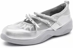 Sneakerina Preppy Ballet Sneakers for Women Girls Kawaii Y2K Retro Non-Slip Flat Chunky Sole Casual Satin Lace-Up Flat Platform Sneakers Back to School Gifts for Daughter Granddaughter