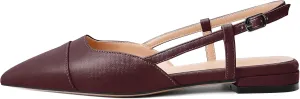 Soireelady Women's Slingback Flats, Closed Pointed Toe 2CM Ballet Flats, Cap Toe Comfortable Casual Flat Office Dressy Shoes