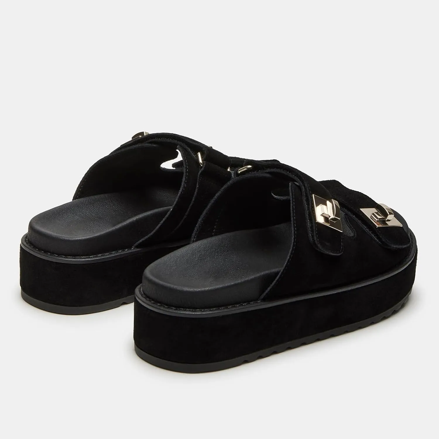 SOVANYOU Platform Sandals for Women Comfortable Summer Beach Sandal Slip on Platform Slides Double Buckle Casual Vacation Shoes