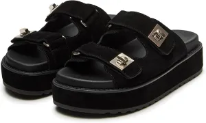 SOVANYOU Platform Sandals for Women Comfortable Summer Beach Sandal Slip on Platform Slides Double Buckle Casual Vacation Shoes