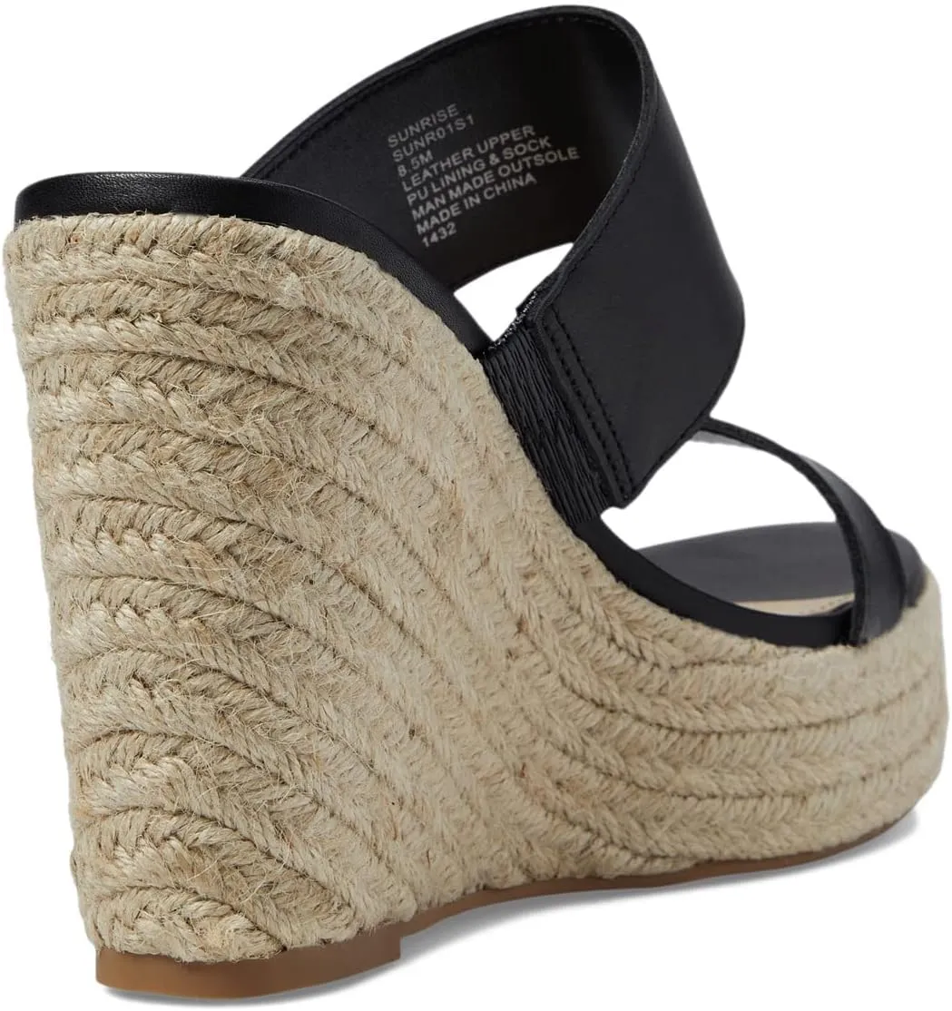 Steve Madden Sunrise Wedge Sandals for Women - Jute Wrapped Wedge Heel, Padded Footbed, and Open-Toe