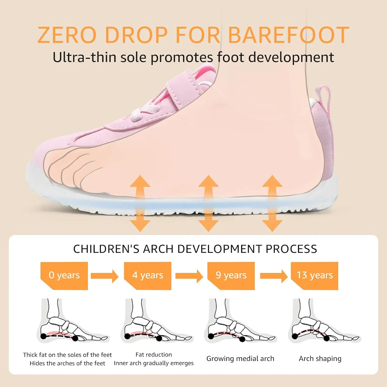 STQ Toddler Girls Boys Wide Toe Barefoot Shoes Kids Walking Tennis Comfort Sneakers Lightweight Breathable Gym Shoe
