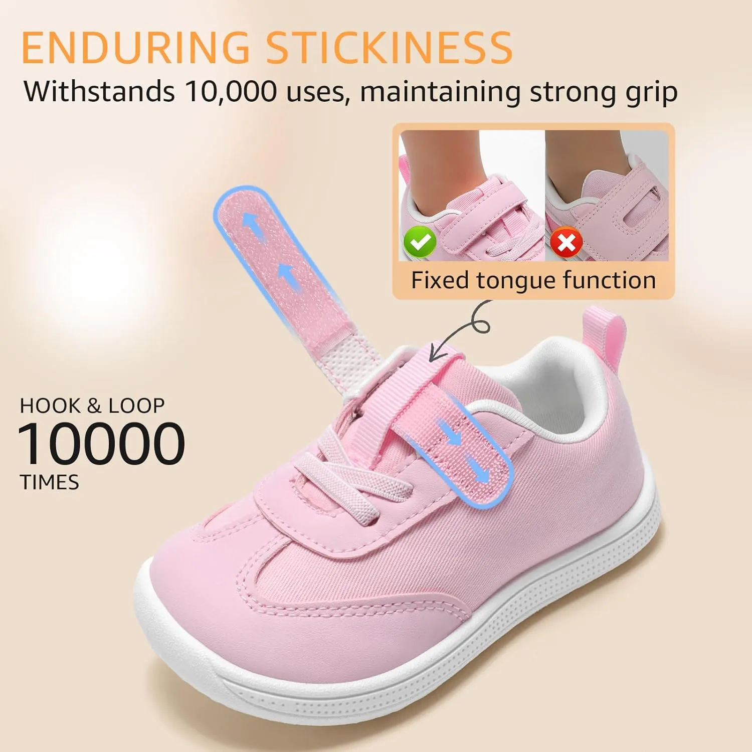 STQ Toddler Girls Boys Wide Toe Barefoot Shoes Kids Walking Tennis Comfort Sneakers Lightweight Breathable Gym Shoe