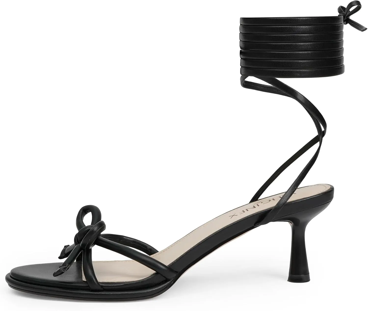 Strappy Heels Bow Tie Kitten Heels for Women Lace up Sandals Rounded Toe Party Dressy Prom Shoes