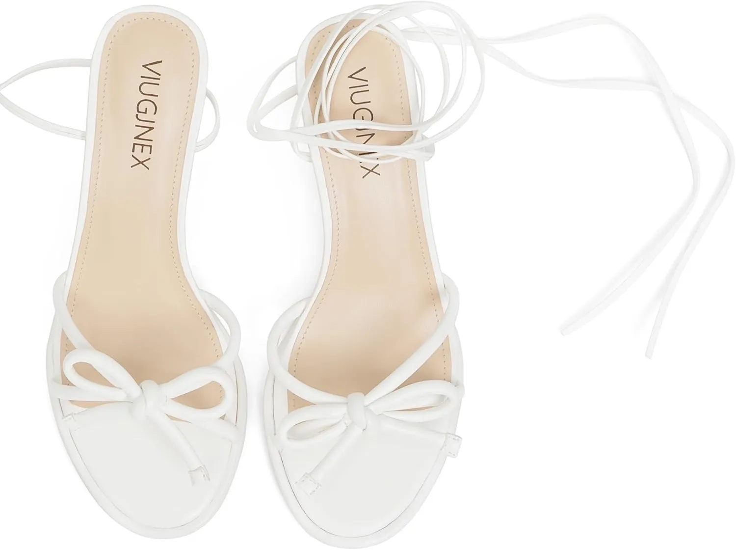 Strappy Heels Bow Tie Kitten Heels for Women Lace up Sandals Rounded Toe Party Dressy Prom Shoes