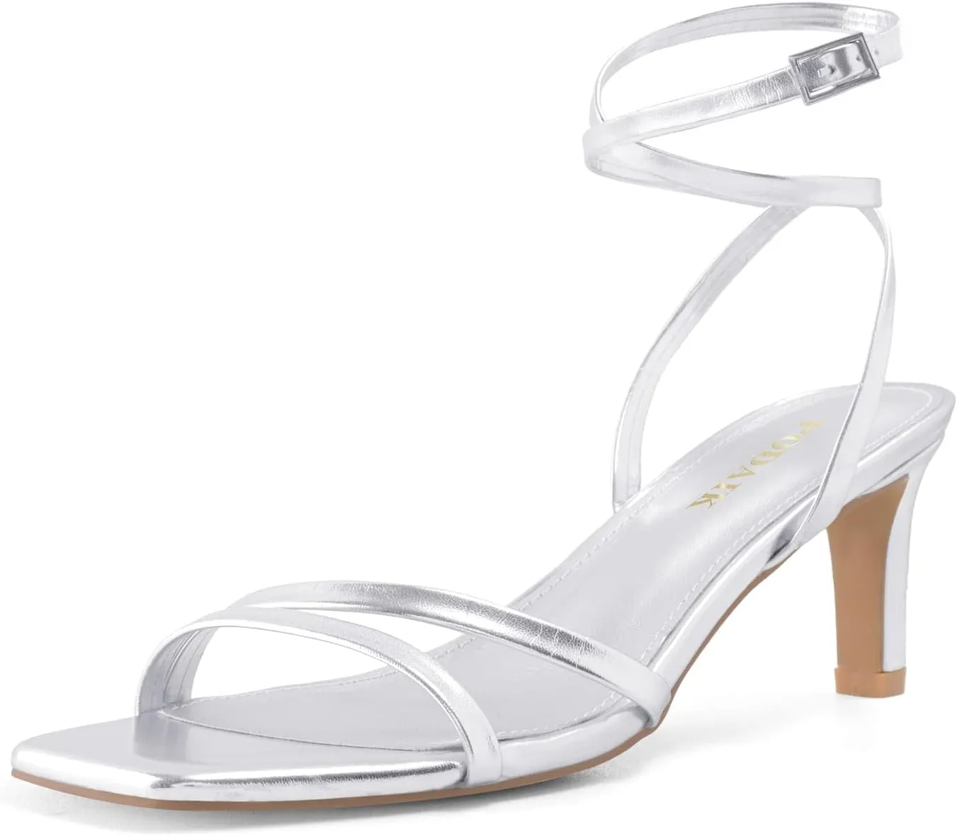 Strappy Heels for Women Chunky Heel Summer Square Toe Heeled Sandals Comfortable Adjustable Buckle Ankle Strap Sexy Dressy Shoes Party Wedding