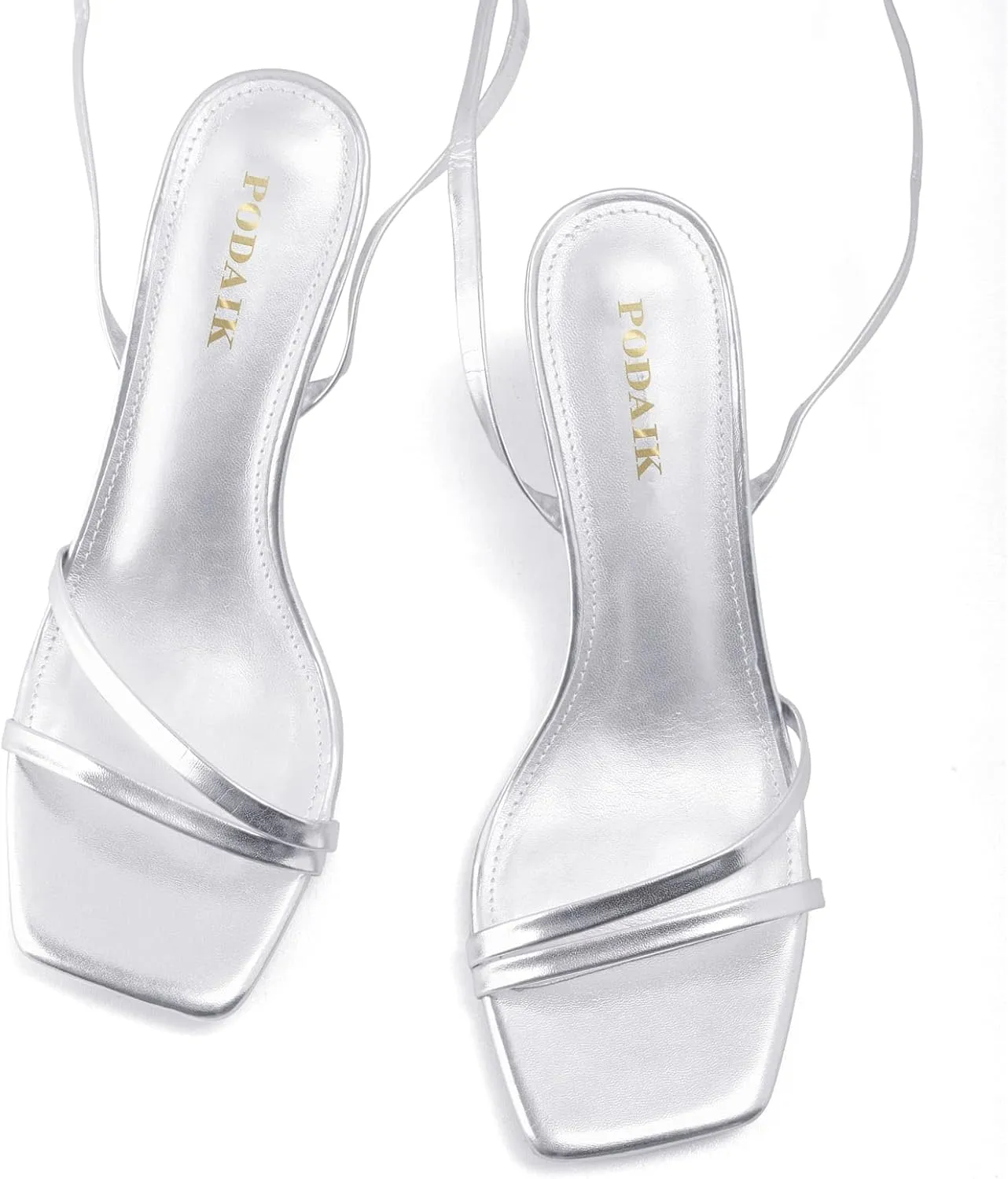 Strappy Heels for Women Chunky Heel Summer Square Toe Heeled Sandals Comfortable Adjustable Buckle Ankle Strap Sexy Dressy Shoes Party Wedding
