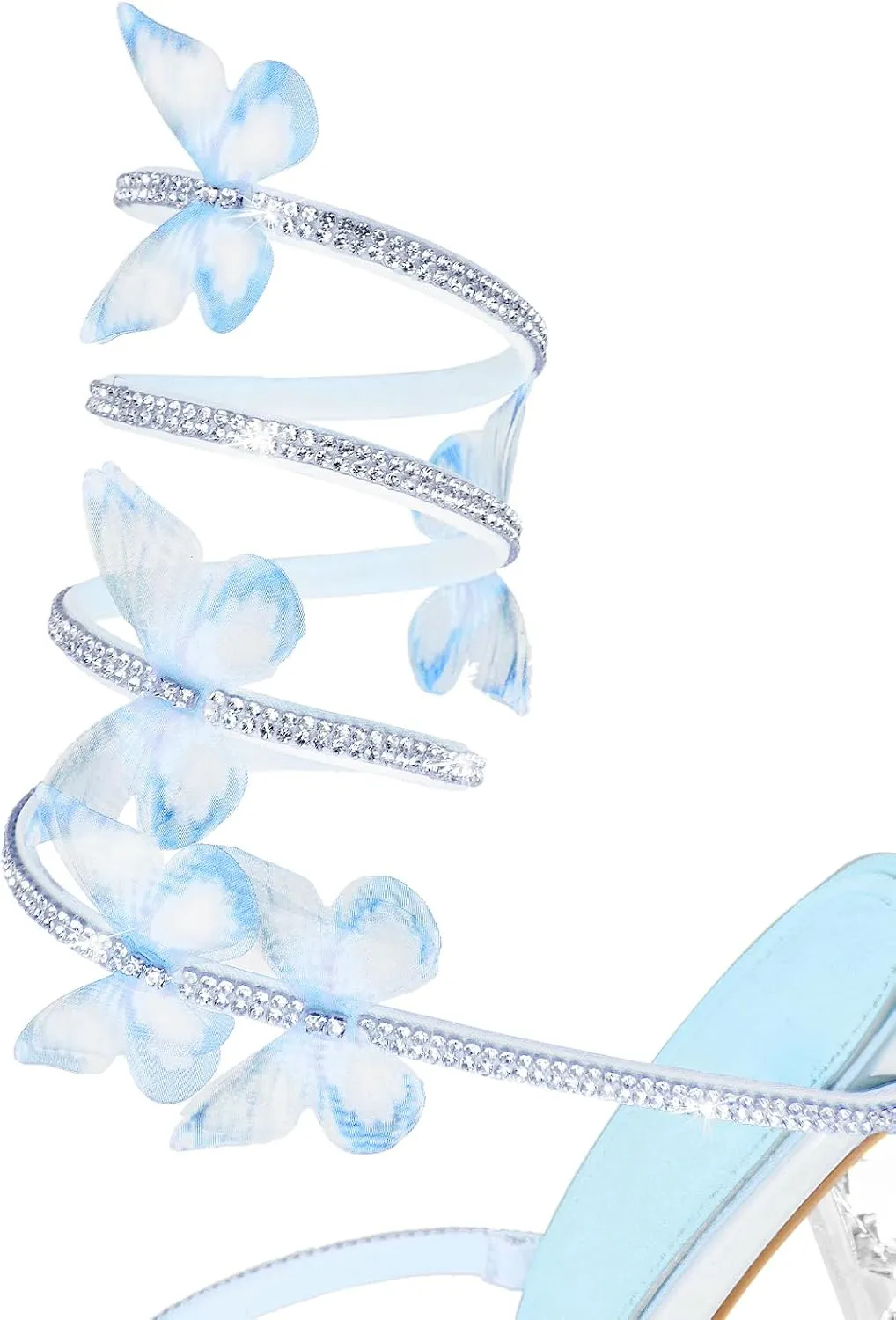 Strappy Heels for Women Rhinestone Crystal High Block Heeled Sandals Square Open Toe Sparkly Dress Prom Heels Shoes for Party Wedding