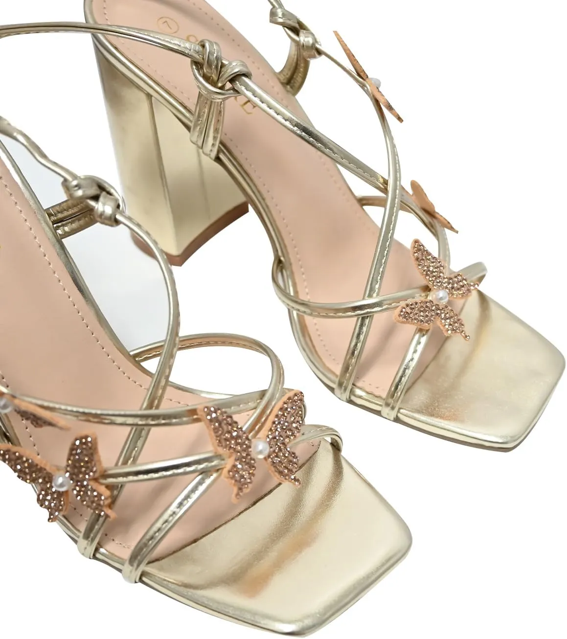 Strappy Heels for Women Sexy Lace Up Chunky High Heels Sandals Square Open Toe Heels with Bow White Black Gold Silver Tie Up Block Heels for Party, Prom, Evening